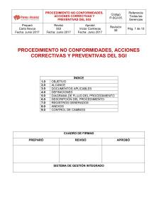 P-SGI-05 Procedimiento No Conformidades Acciones Correctivas y Preventivas