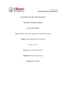Elementos del estudio organizacional y legal de un proyecto - final