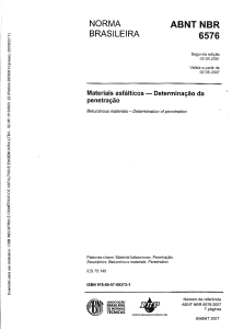 NBR 6576 - Materiais asfálticos  - Determinação da penetração