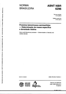 NBR 6296 - Produtos betuminosos semissólidos - Determinação da massa específica e densidade relativa - Copia