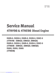 Yanmar 4TNV98 Service Manual