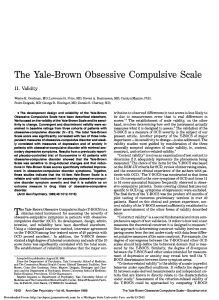 1989, Goodman. The Yale Brown OC Scale