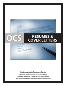 undergrad resumes and cover letters