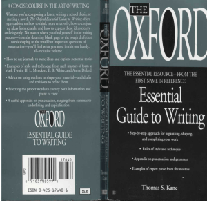 The Oxford Essential Guide to Writing by Thomas S. Kane 