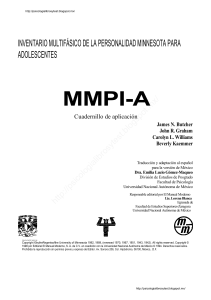 MMPI-A. Cuadernillo de aplicación