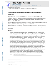 Dyslipidaemia in nephrotic syndrome mechanisms and