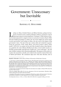 Randall Holcombe, Government unnecessary but innevitable