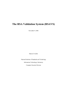 RSA Validation System - RSAVS