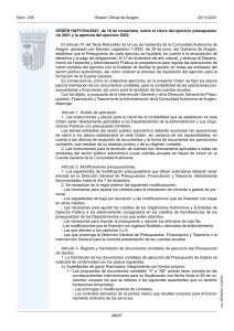 ORDEN HAP-1534-2021, 18 noviembre, sobre cierre ejercicio presupuestario 2021 y apertura ejercicio 2022