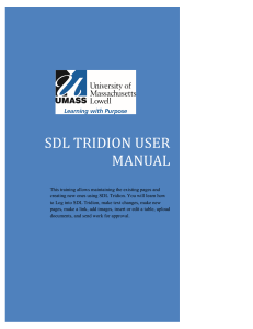 SDL TRIDION USER MANUAL