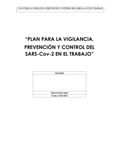 PLAN DE VIGILANCIA, PREVENCIÓN Y CONTROL ANTE EL COVID EN EL TRABAJO