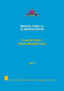 MANUAL ELABORACION PLAN TESIS UNIVERSITARIA 2017