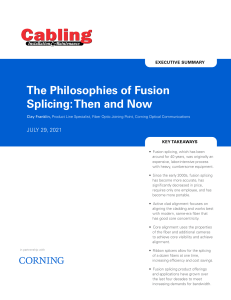 Corning - The Philosophies of Fusion Splicing, Then and Now