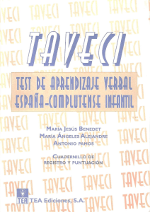 TAVECI. Cuadernillo de registro y puntuación