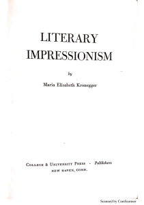 Maria Elisabeth Kronegger - Literary Impressionism