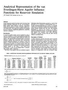 SPE  12565-PA   Analytical Representation of the van Everdingen Hurst Aquifer Influence Functions for Reservoir Simulation ---Fanchi J.R.