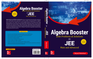 Algebra Booster for JEE Main and Advanced Rejaul Makshud McGraw Hill by Rej