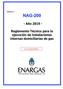 NAG-200 Reglamento Técnico para la ejecución de instalaciones internas domiciliarias de gas