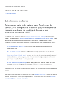 google terms of service es-419