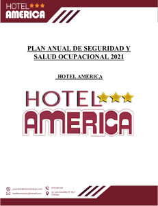PLAN ANUAL DE SEGURIDAD Y SALUD EN EL TRABAJO - HOTEL AMERICA