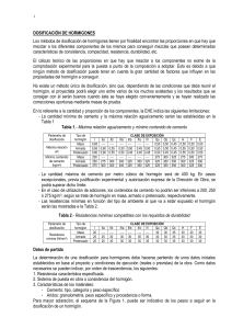 Dosificación de Hormigones