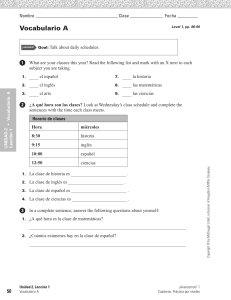 Avancemos 1 Unidad 2 leccion 1 workbook pages (2)