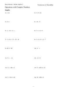 Operations with Complex Numbers