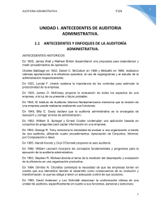 UNIDAD 1. ANTECEDENTES DE AUDITORIA ADMINISTRATIVA