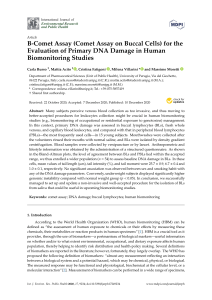 2020 B-Comet Assay (Comet Assay on Buccal Cells) for the Evaluation of Primary DNA Damage in Human Biomonitoring Studies
