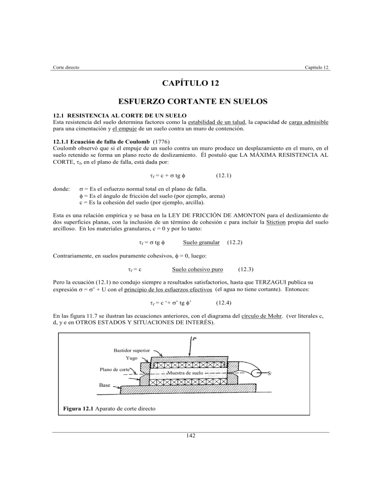 CAPÍTULO 10 ESFUERZO CORTANTE EN SUELOS (1)