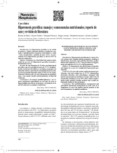 Hiperemesis gravídica: manejo y consecuencias nutricionales; reporte de caso y revisión de literatura