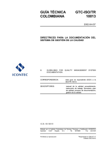 GTC ISO 10013 DOCUMENTACION DE PROCESOS