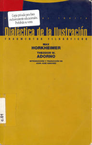 horkheimer max y adorno theodor - dialectica de la ilustracion