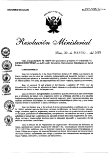 Resolución Ministerial N  272-2019-MINSA