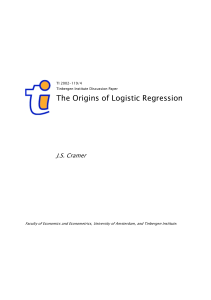 J. S. Cramer - The Origins of Logistic Regression
