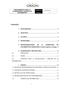 PRC - ABA - ORN - 001 PROCEDIMIENTO PARA IMPLEMENTACION DE ISO 9001. AUDIOTORIA