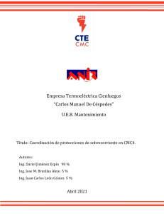 Estudio de Coordinacion de protecciones CTE CMC 110421