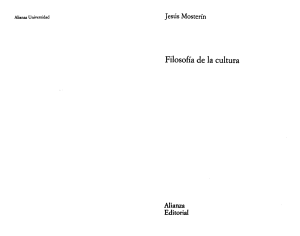 Mosterin, Jesus -- Filosofía De La Cultura.pdf · versión 1