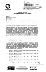 Circular Externa: Estados Financieros 2019 - Colombia