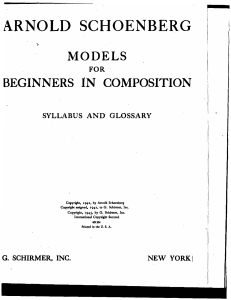 Arnold Schoenberg (1942) Models for Beginners in Composition