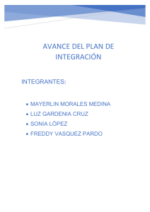 AVANCE DEL PLAN DE INTEGRACION 2.0