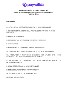 2021-MANUAL-POLITICAS-Y-PROCEDIMIENTOS-DE-RECOLECCION-Y-TRATAMIENTO-DE-DATOS-PERSONALES-VALIDDA-SAS-1