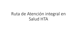 Ruta de Atención integral en Salud HTA