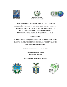 CARACTERIZACION QUIMICA DE LOS ACEITES ESENCIALES DE PLANTAS AROMATICAS