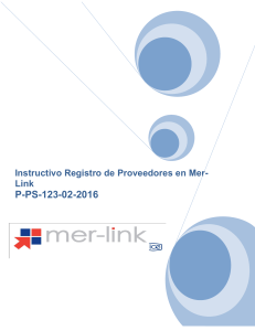 P-PS-123-02-2016 INSTRUCTIVO DE REGISTRO DE USUARIO PROVEEDOR EN MER-LINK