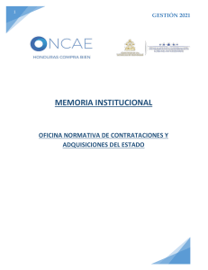 Memoria Institucional ONCAE - Año 2021