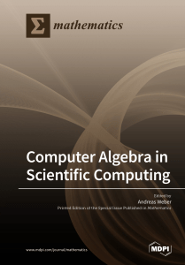 Computer Algebra in Scientific Computing (1)