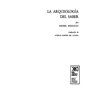 foucault a arqueologia del  saber