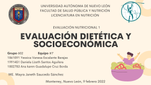 Evaluación dietética y socioeconómica