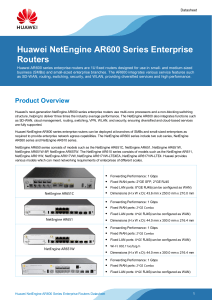 Huawei NetEngine AR600 Series Enterprise Routers Datasheet